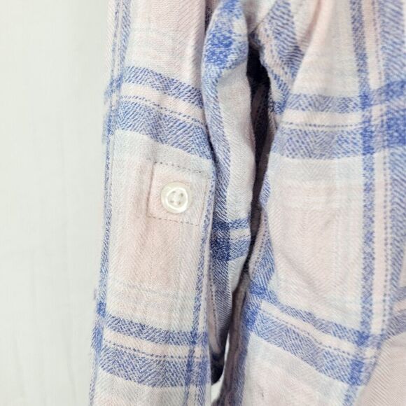 Rails Moyenne Button Down Women's Size Medium Pink Blue Plaid Top Shirt - Picture 6 of 7